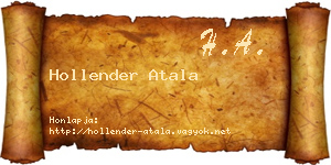 Hollender Atala névjegykártya